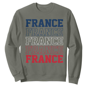 France Pride French Flag Patriotic Supporter Sweatshirt TS12 Military Green Print Your Wear