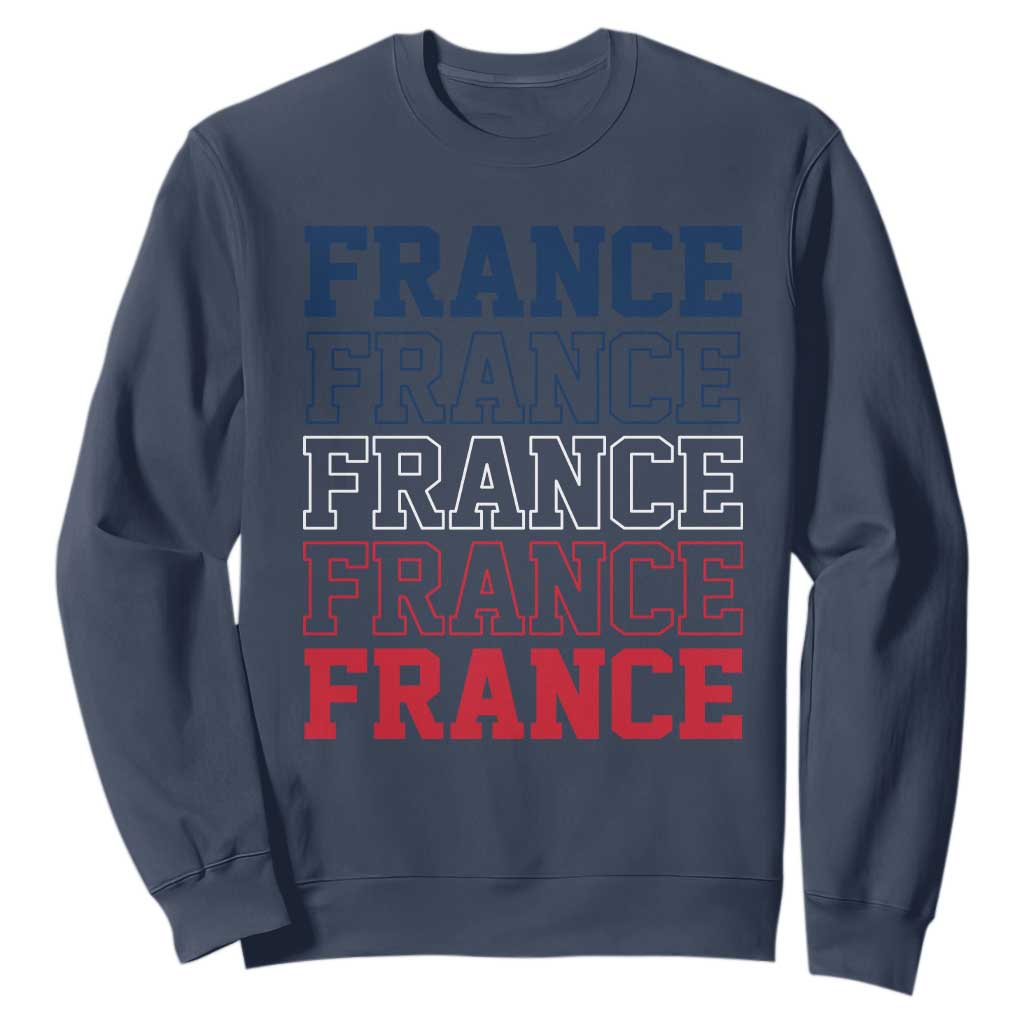 France Pride French Flag Patriotic Supporter Sweatshirt TS12 Navy Print Your Wear