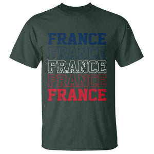 France Pride French Flag Patriotic Supporter T Shirt TS12 Dark Forest Green Print Your Wear