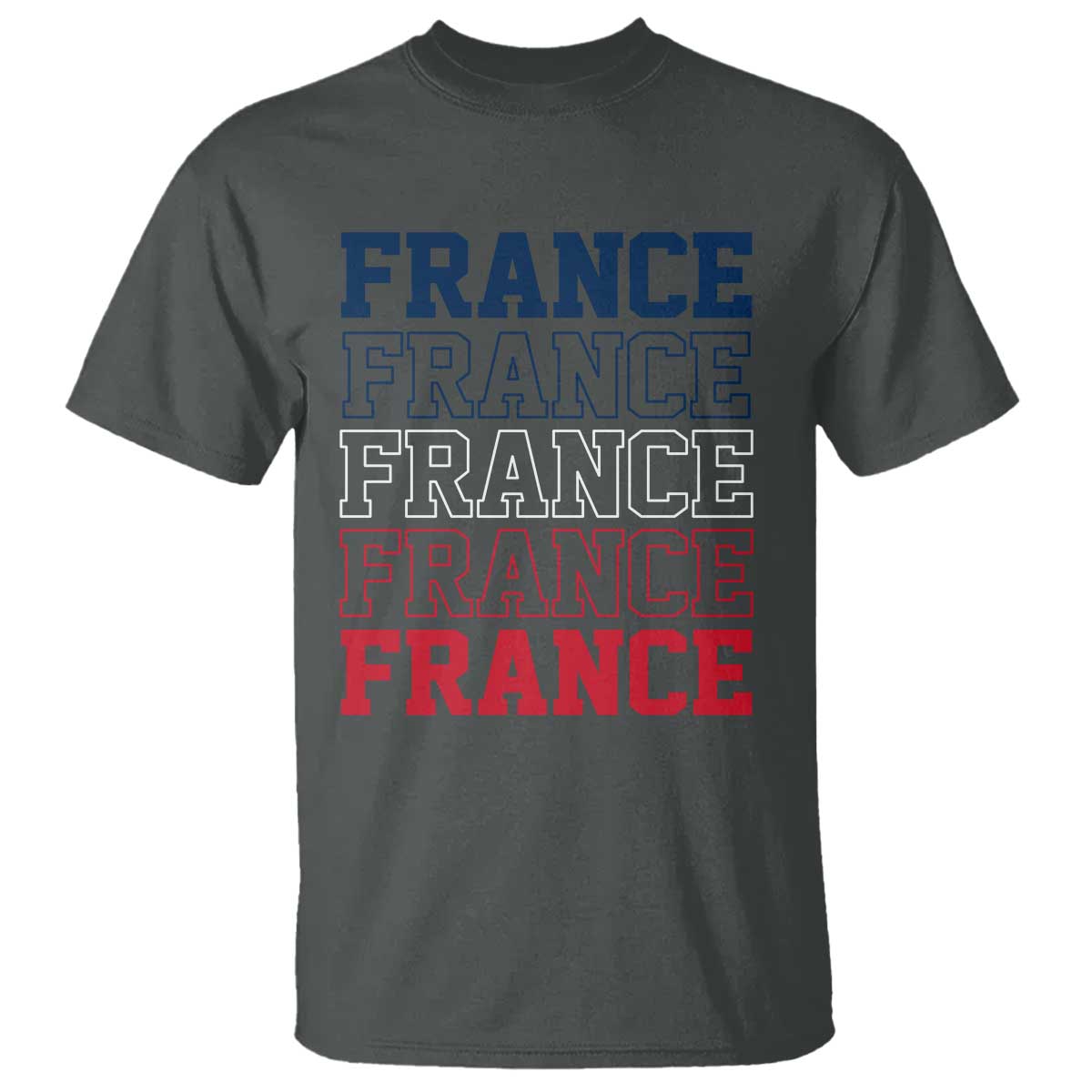 France Pride French Flag Patriotic Supporter T Shirt TS12 Dark Heather Print Your Wear