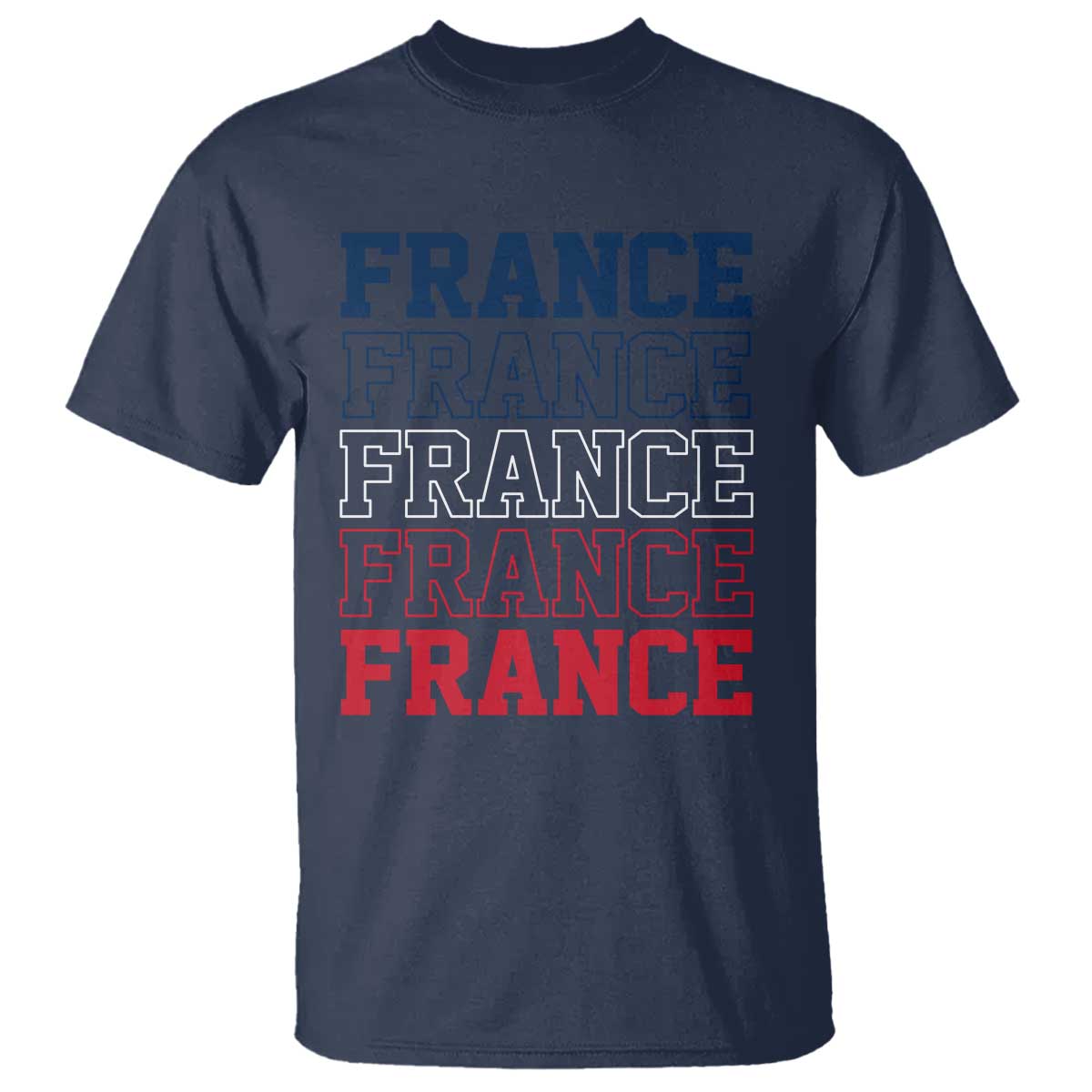 France Pride French Flag Patriotic Supporter T Shirt TS12 Navy Print Your Wear