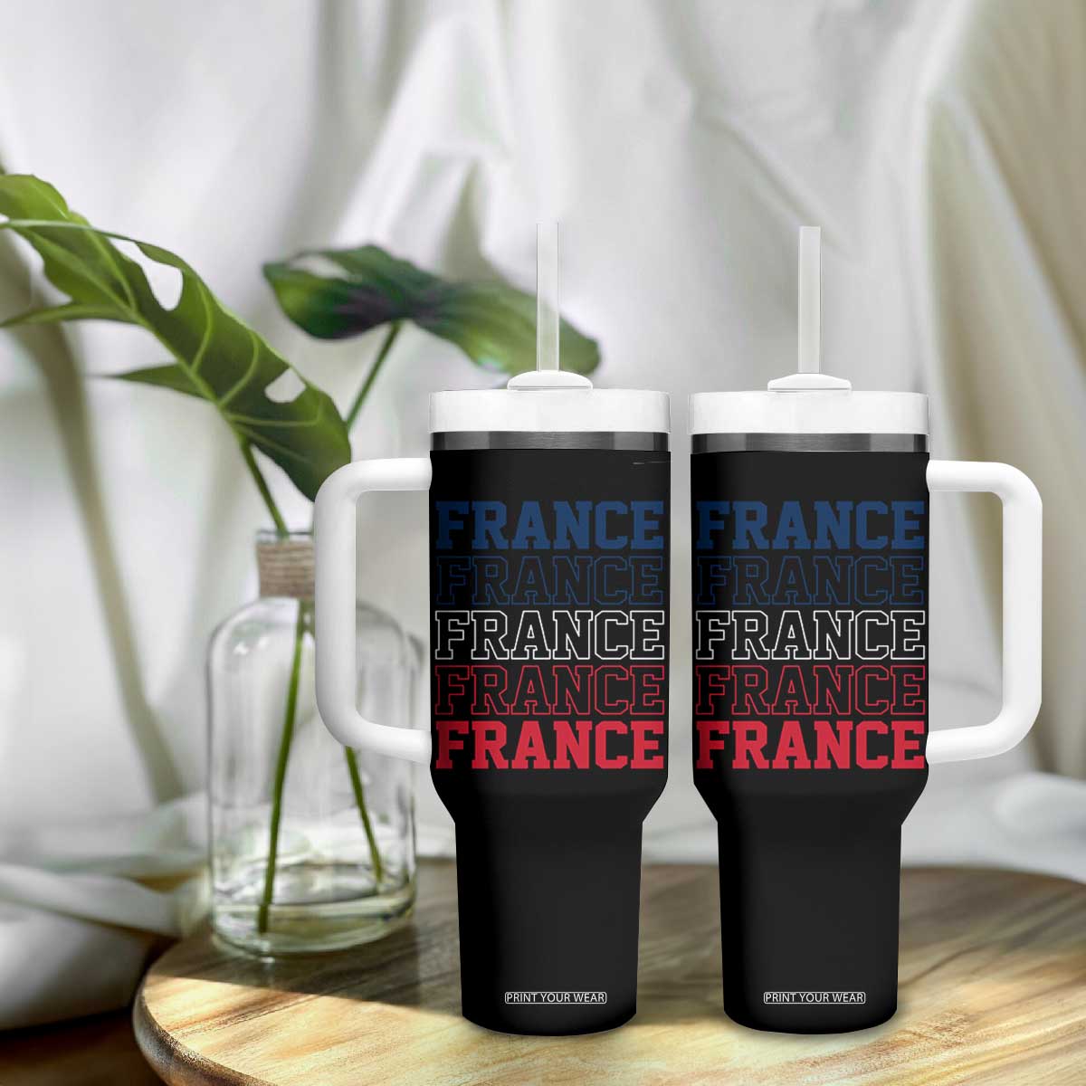 France Pride French Flag Patriotic Supporter Tumbler With Handle TS12 Print Your Wear