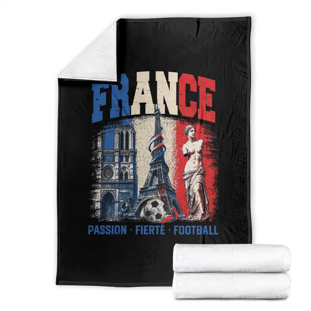 France Soccer Fan Passion Throw Blanket Fierté Football French Supporter Gift TS12 Black Print Your Wear