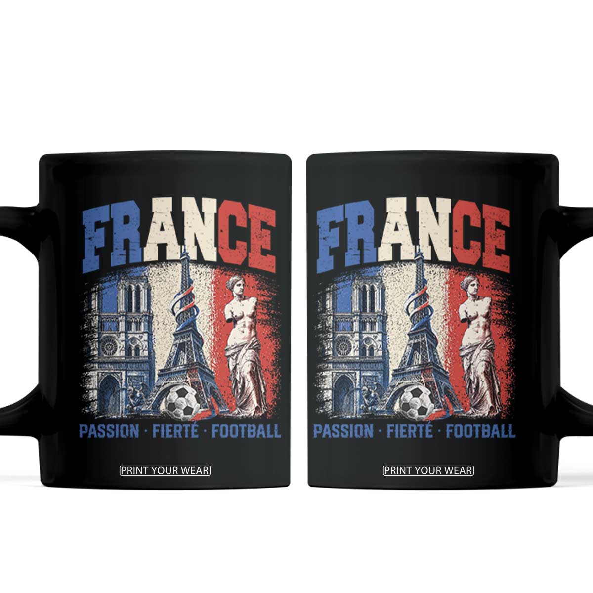 France Soccer Fan Passion Coffee Mug Fierté Football French Supporter Gift TS12 Black Print Your Wear