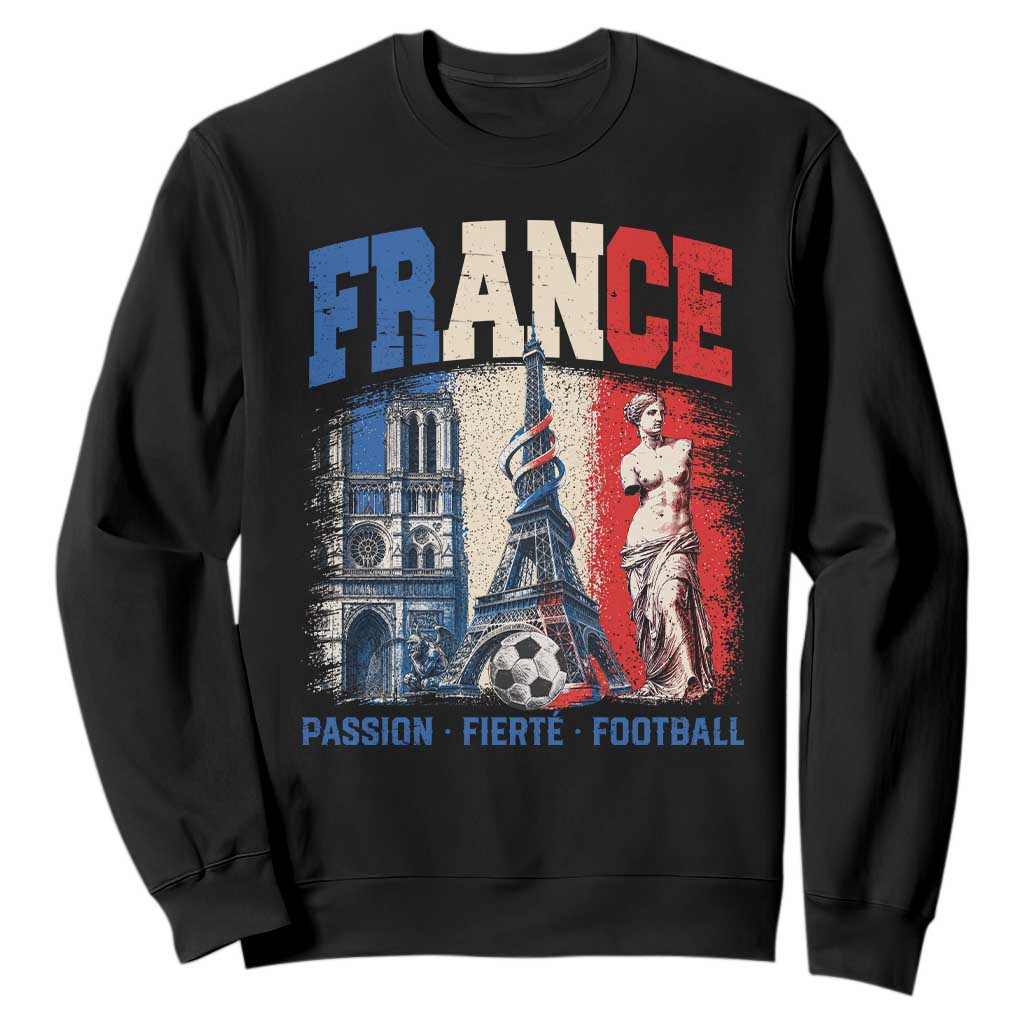 France Soccer Fan Passion Sweatshirt Fierté Football French Supporter Gift TS12 Black Print Your Wear