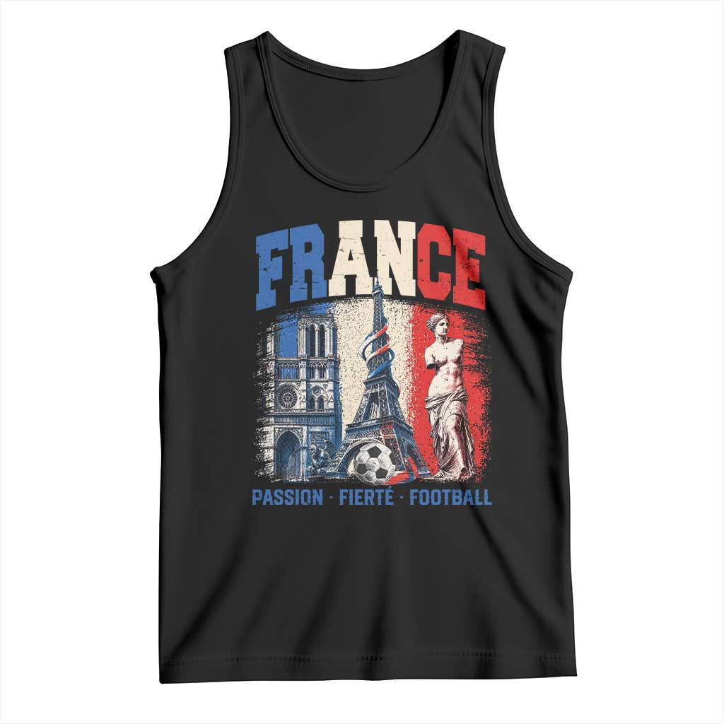 France Soccer Fan Passion Tank Top Fierté Football French Supporter Gift TS12 Black Print Your Wear