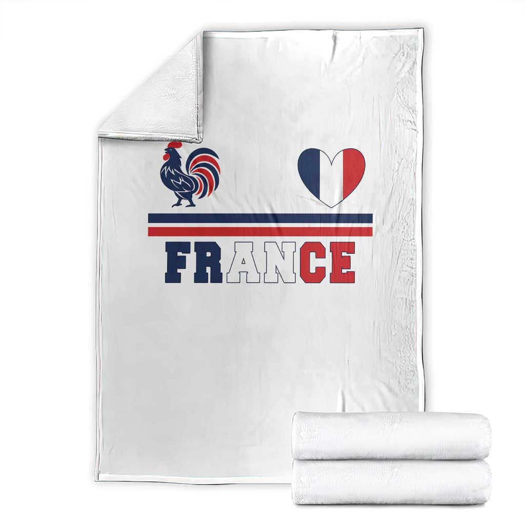 Patriotic France Soccer Fan Throw Blanket Fierté Football Française TS12 White Print Your Wear