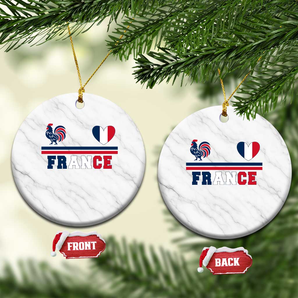 Patriotic France Soccer Fan Ceramic Ornament Fierté Football Française TS12 1pc White Marble Print Your Wear