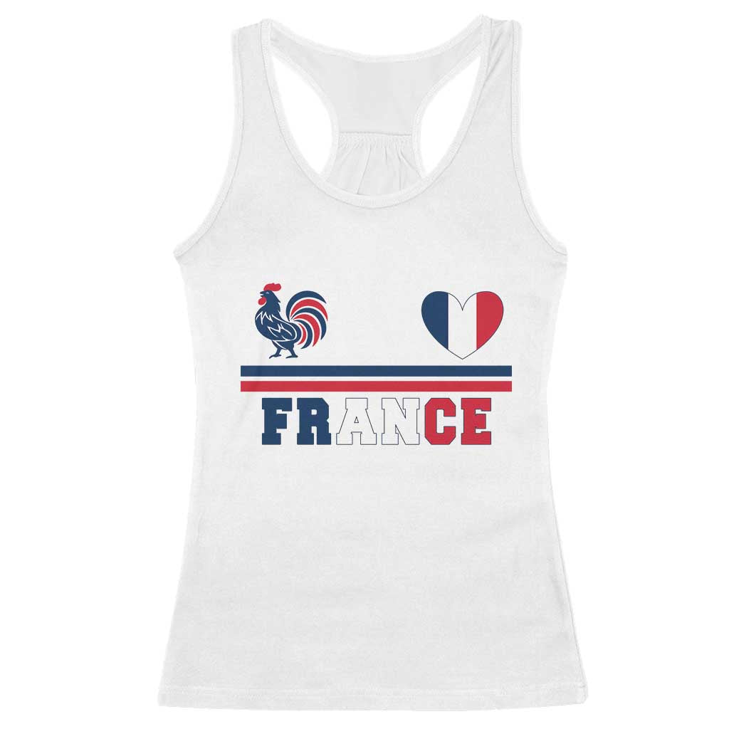 Patriotic France Soccer Fan Racerback Tank Top Fierté Football Française TS12 White Print Your Wear