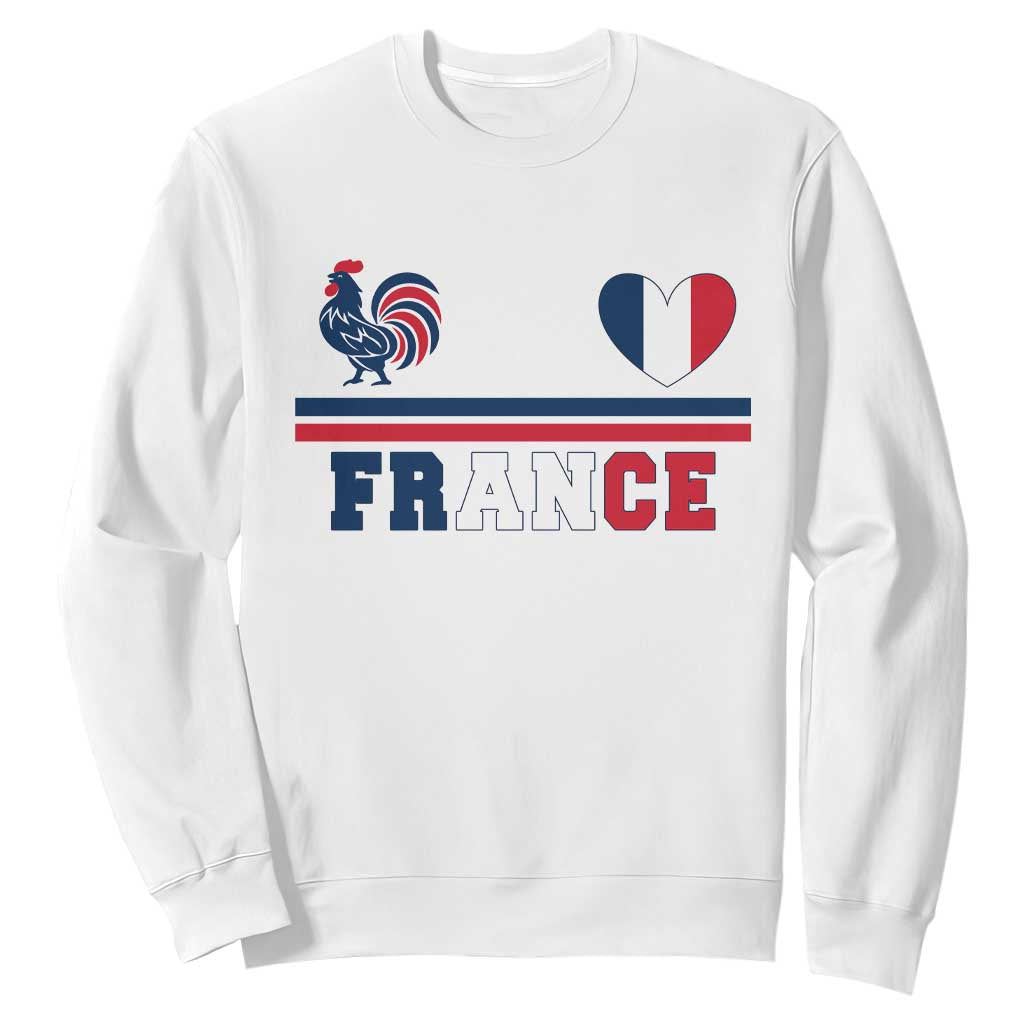 Patriotic France Soccer Fan Sweatshirt Fierté Football Française TS12 White Print Your Wear