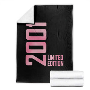 Vintage 25th Birthday Limited Edition 2001 Gift Throw Blanket TS12 Black Print Your Wear