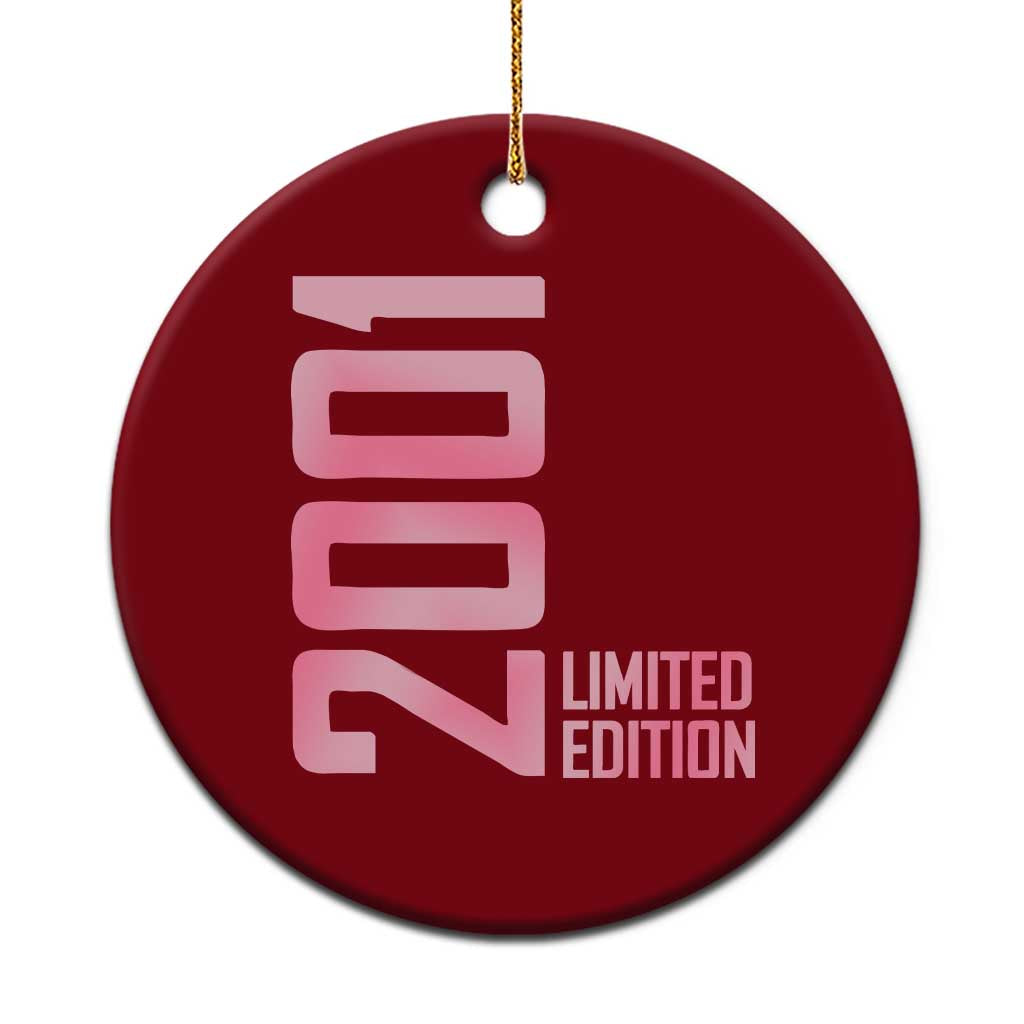 Vintage 25th Birthday Limited Edition 2001 Gift Ceramic Ornament TS12 1pc Red Print Your Wear
