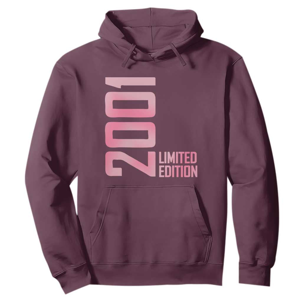 Vintage 25th Birthday Limited Edition 2001 Gift Hoodie TS12 Maroon Print Your Wear