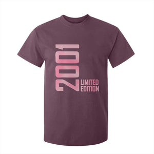 Vintage 25th Birthday Limited Edition 2001 Gift T Shirt For Kid TS12 Maroon Print Your Wear