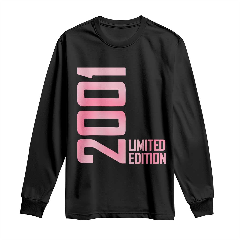 Vintage 25th Birthday Limited Edition 2001 Gift Long Sleeve Shirt TS12 Black Print Your Wear