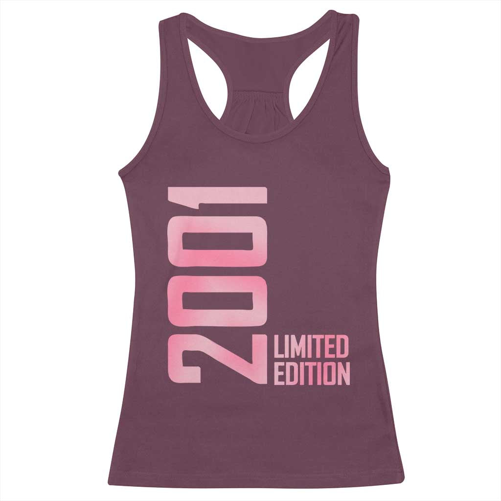 Vintage 25th Birthday Limited Edition 2001 Gift Racerback Tank Top TS12 Maroon Print Your Wear