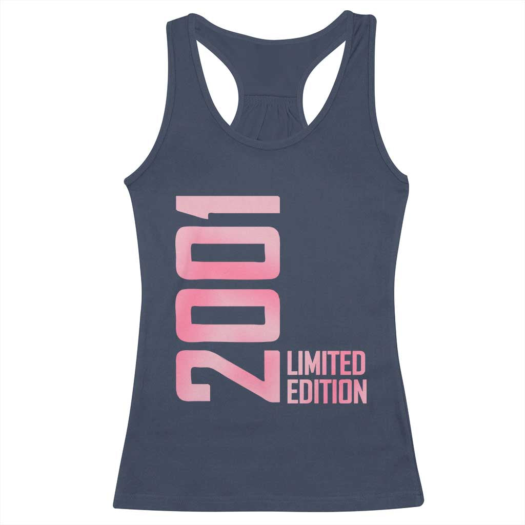 Vintage 25th Birthday Limited Edition 2001 Gift Racerback Tank Top TS12 Navy Print Your Wear