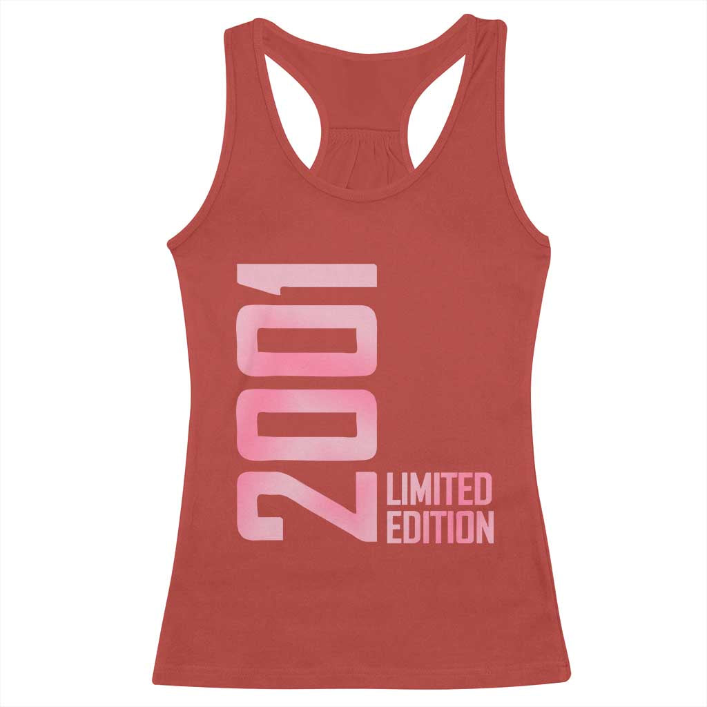 Vintage 25th Birthday Limited Edition 2001 Gift Racerback Tank Top TS12 Red Print Your Wear