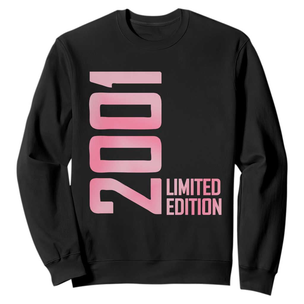 Vintage 25th Birthday Limited Edition 2001 Gift Sweatshirt TS12 Black Print Your Wear