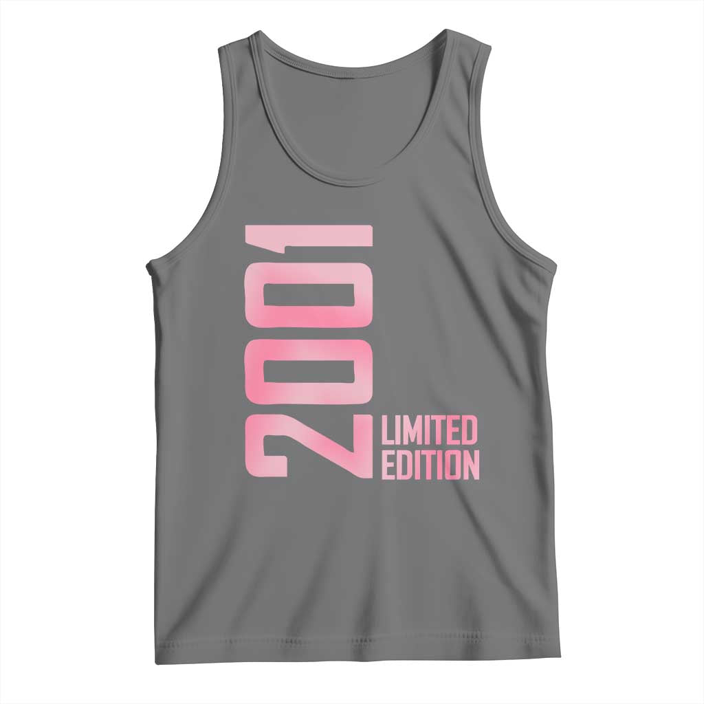 Vintage 25th Birthday Limited Edition 2001 Gift Tank Top TS12 Black Heather Print Your Wear