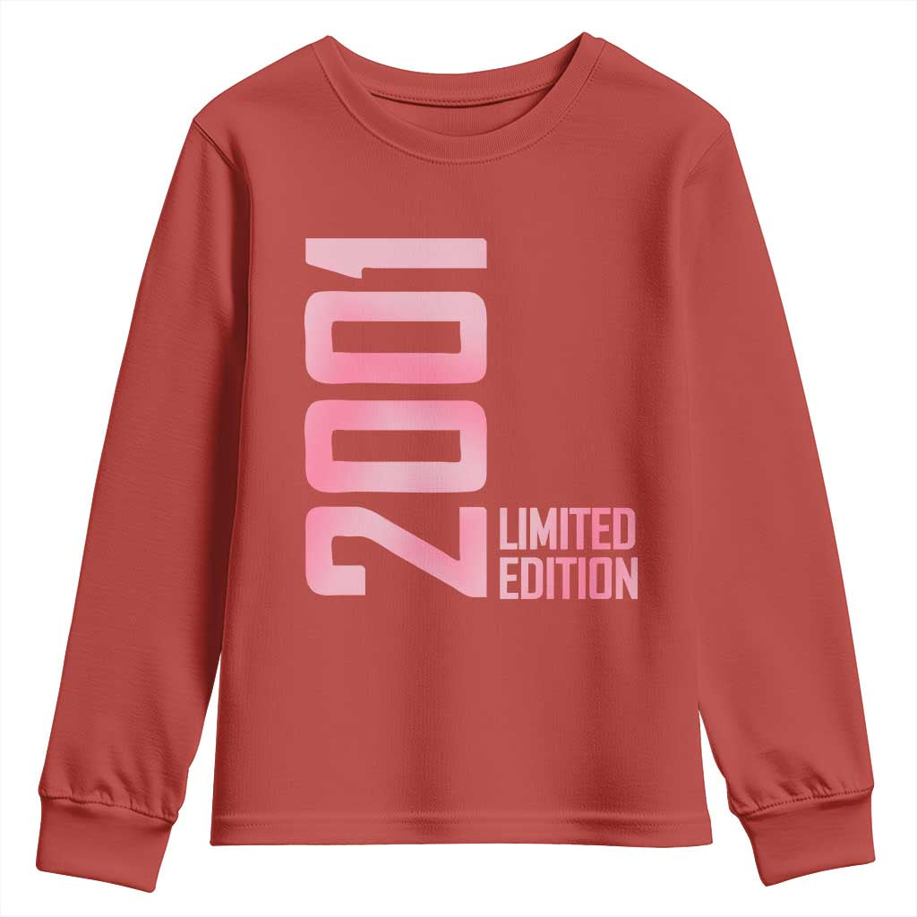 Vintage 25th Birthday Limited Edition 2001 Gift Youth Sweatshirt TS12 Red Print Your Wear