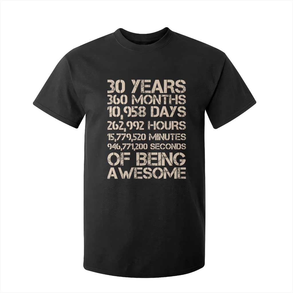 Vintage 30th Birthday Gift T Shirt For Kid 30 Years Of Being Awesome TS12 Black Print Your Wear