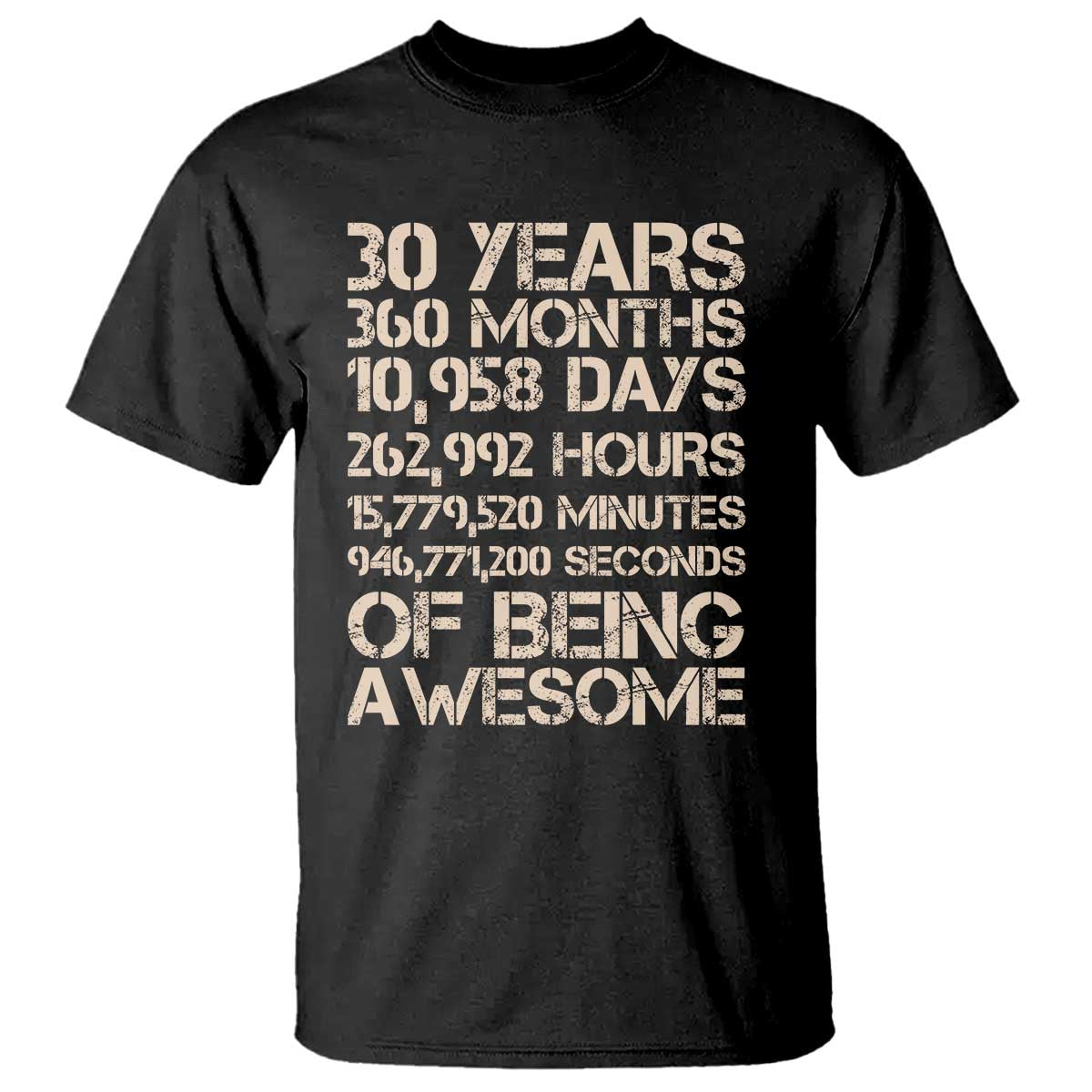 Vintage 30th Birthday Gift T Shirt 30 Years Of Being Awesome TS12 Black Print Your Wear