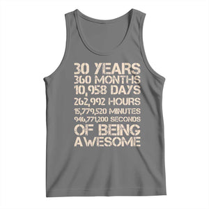 Vintage 30th Birthday Gift Tank Top 30 Years Of Being Awesome TS12 Black Heather Print Your Wear