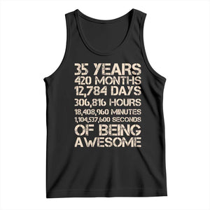 Vintage 35th Birthday Gift Tank Top 35 Years Of Being Awesome TS12 Black Print Your Wear