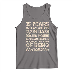 Vintage 35th Birthday Gift Tank Top 35 Years Of Being Awesome TS12 Deep Heather Print Your Wear