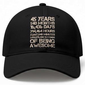 Vintage 45th Birthday Gift Baseball Cap 45 Years Of Being Awesome TS12 Print Your Wear