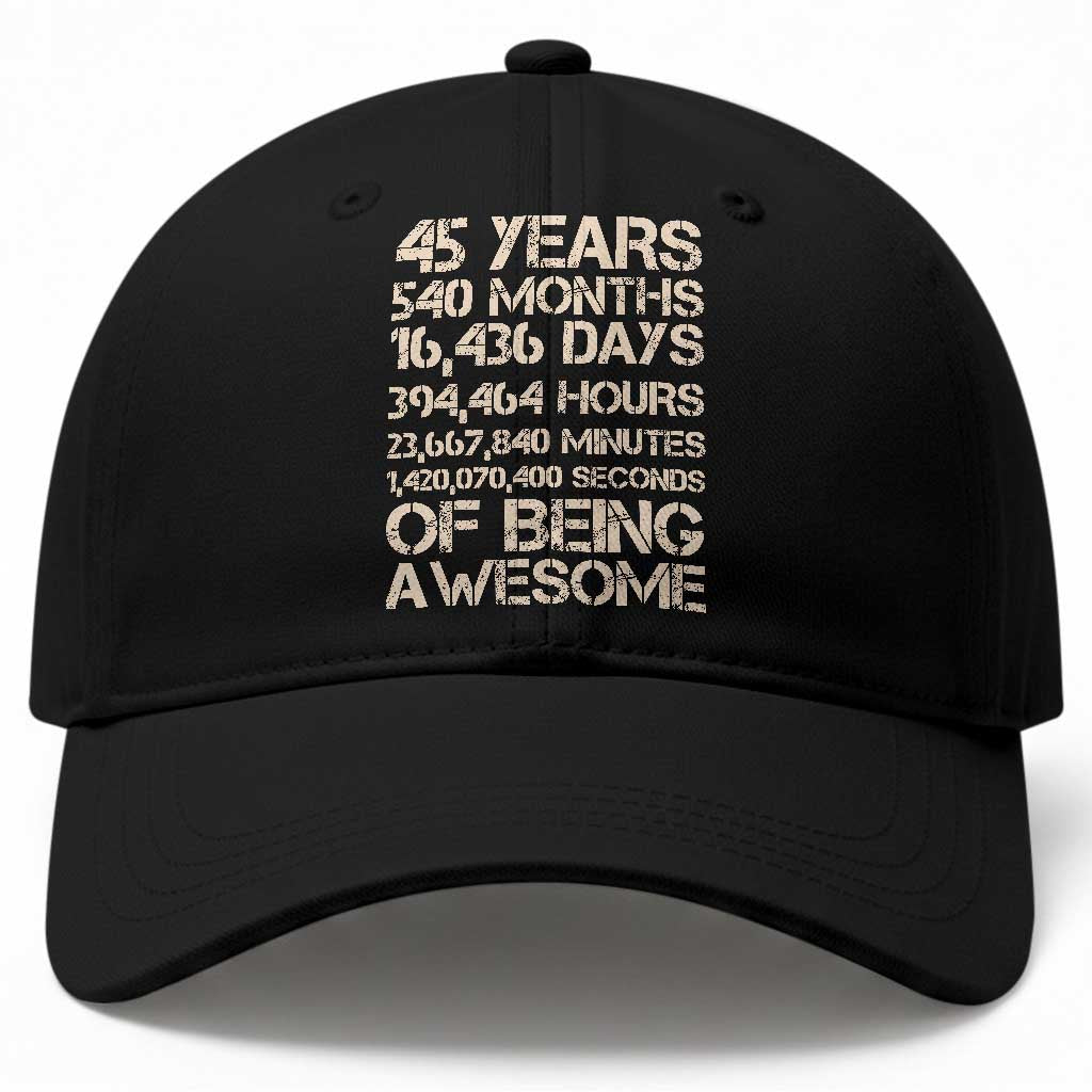 Vintage 45th Birthday Gift Baseball Cap 45 Years Of Being Awesome TS12 Print Your Wear