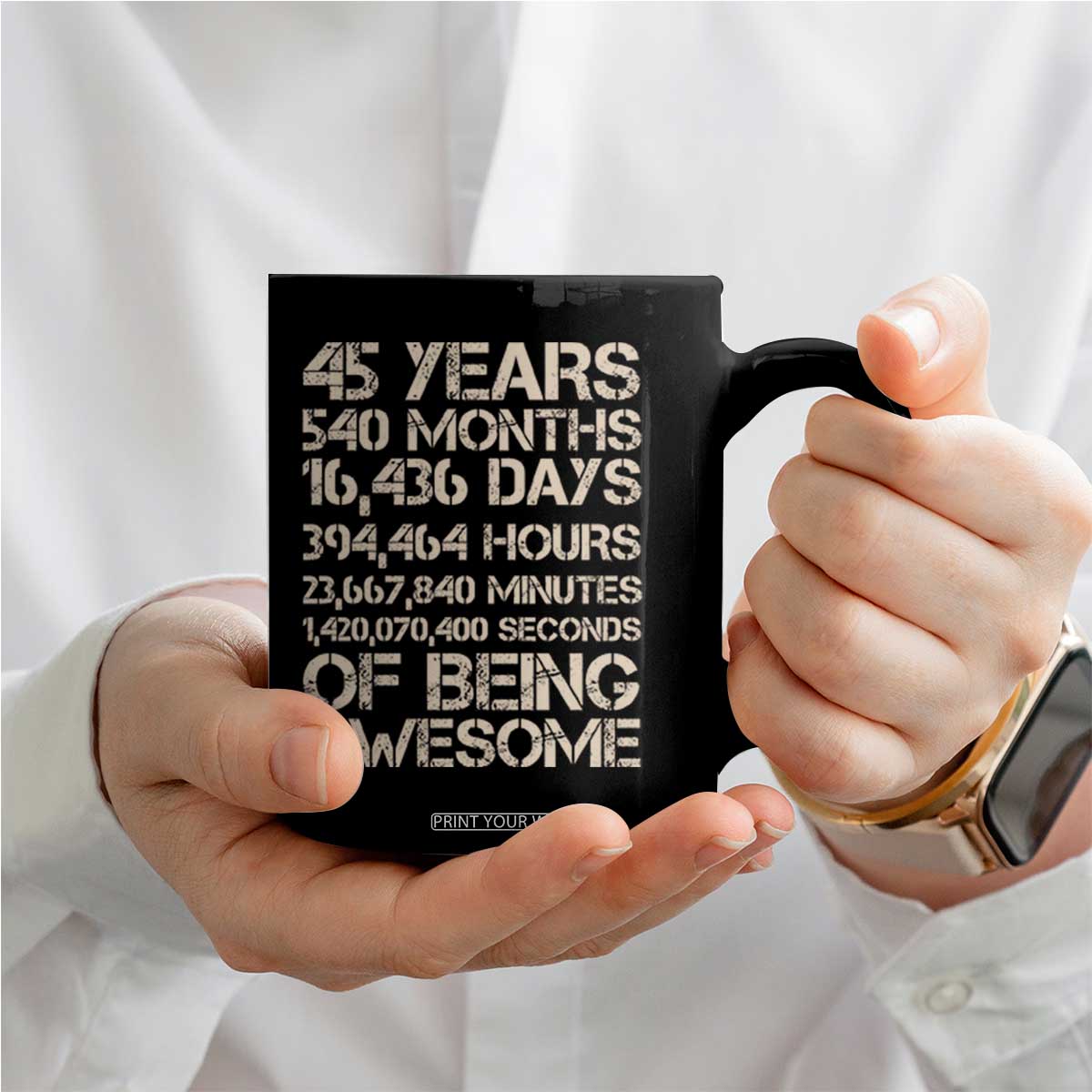 Vintage 45th Birthday Gift Coffee Mug 45 Years Of Being Awesome TS12 Print Your Wear