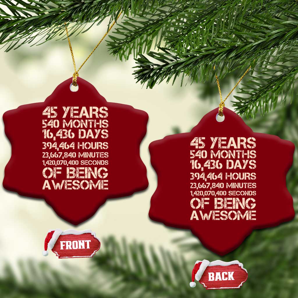 Vintage 45th Birthday Gift Ceramic Ornament 45 Years Of Being Awesome TS12 Print Your Wear