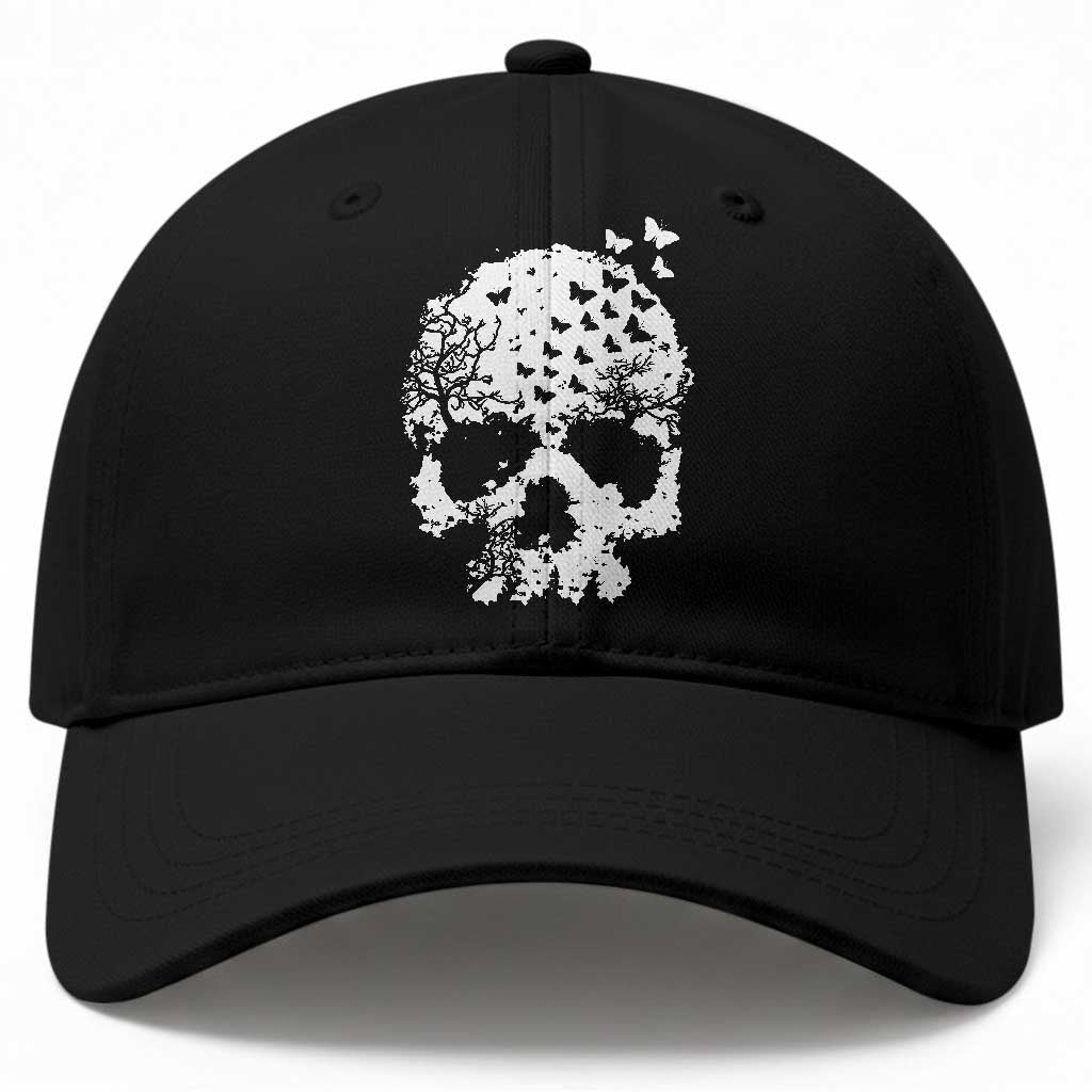 Dark Gothic Graphic Skull Floral Butterfly Baseball Cap TS12 Print Your Wear