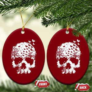 Dark Gothic Graphic Skull Floral Butterfly Ceramic Ornament TS12 Print Your Wear