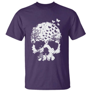 Dark Gothic Graphic Skull Floral Butterfly T Shirt TS12 Purple Print Your Wear