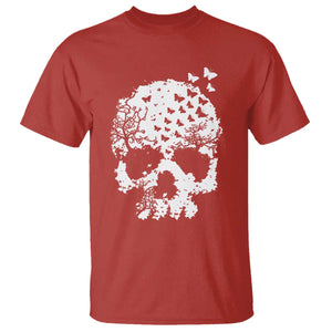 Dark Gothic Graphic Skull Floral Butterfly T Shirt TS12 Red Print Your Wear