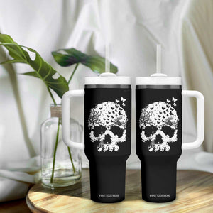 Dark Gothic Graphic Skull Floral Butterfly Tumbler With Handle TS12 Print Your Wear