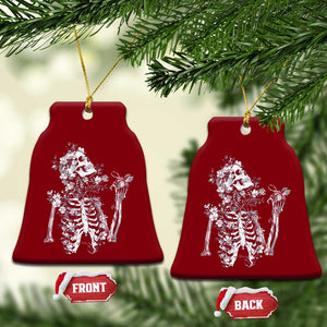 Gothic Grunge Floral Skeleton Ceramic Ornament Dark Alternative Aesthetic For Women TS12 Print Your Wear