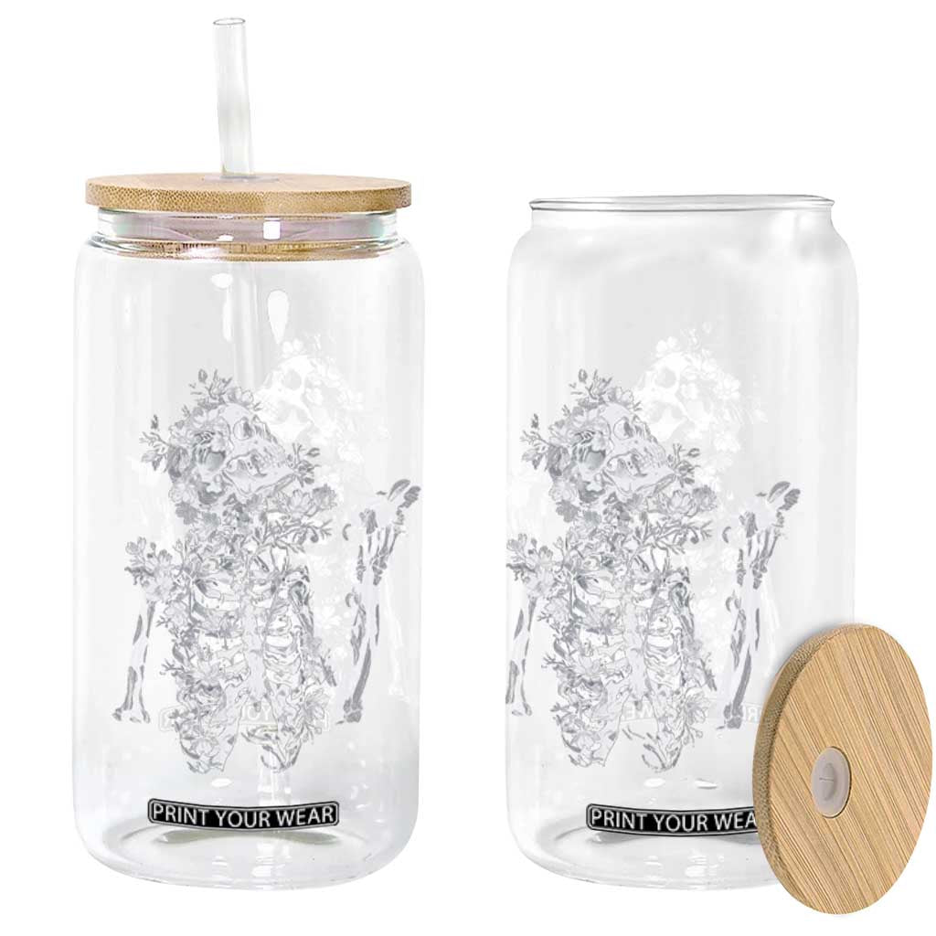 Gothic Grunge Floral Skeleton Glass Can Dark Alternative Aesthetic For Women TS12 Print Your Wear