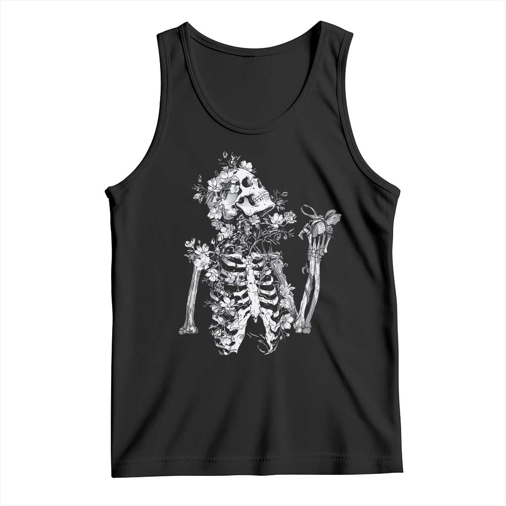 Gothic Grunge Floral Skeleton Tank Top Dark Alternative Aesthetic For Women TS12 Black Print Your Wear