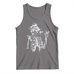 Gothic Grunge Floral Skeleton Tank Top Dark Alternative Aesthetic For Women TS12 Deep Heather Print Your Wear