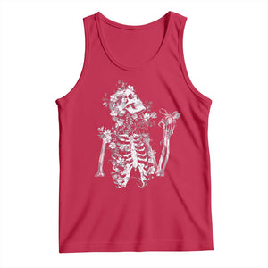 Gothic Grunge Floral Skeleton Tank Top Dark Alternative Aesthetic For Women TS12 Red Print Your Wear
