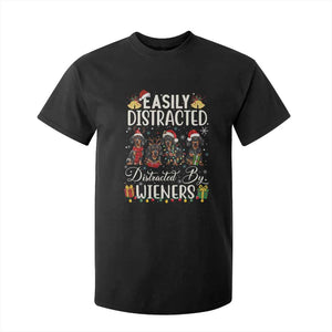 Christmas Dachshund T Shirt For Kid Funny Easily Distracted By Wieners TS12 Black Print Your Wear
