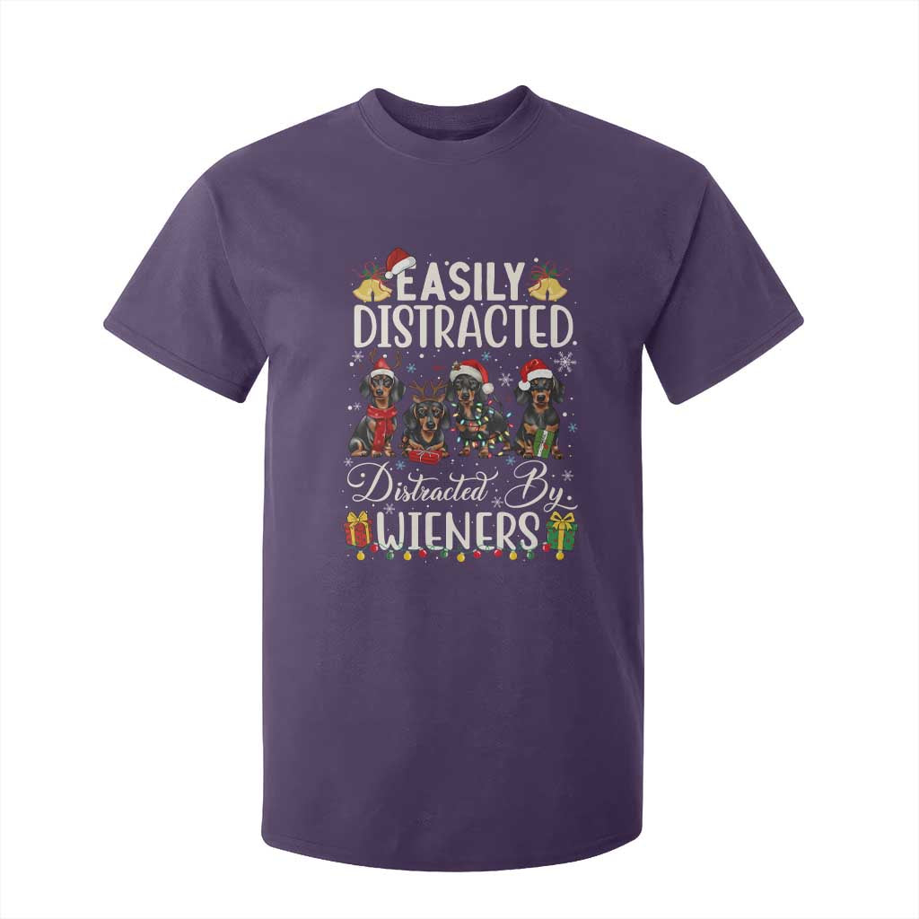 Christmas Dachshund T Shirt For Kid Funny Easily Distracted By Wieners TS12 Purple Print Your Wear