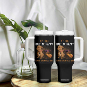 Funny Dachshund Dog Meme Tumbler With Handle My Dog Make Me Happy TS12 Print Your Wear