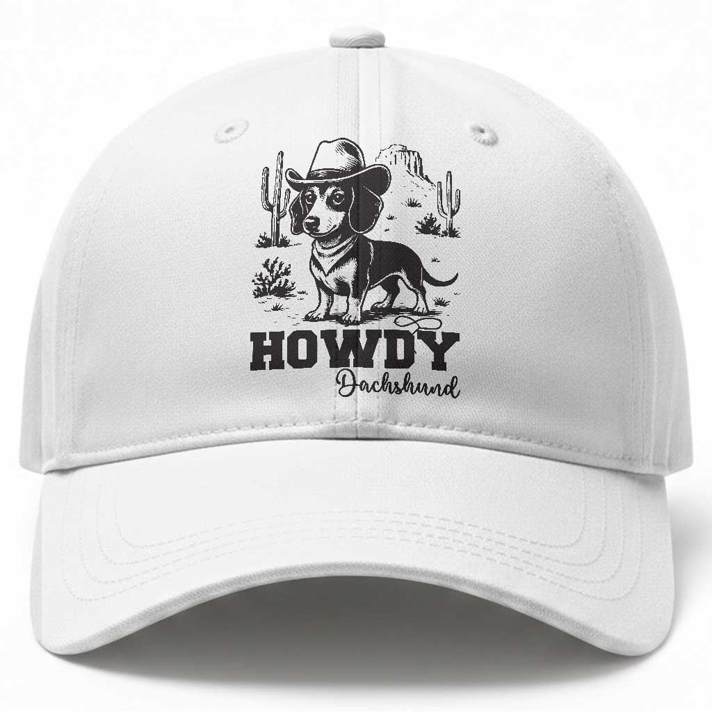 Funny Cowboy Dog Baseball Cap Howdy Dachshund Vintage Western TS12 Print Your Wear