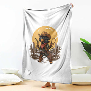 Funny Dachshund Cowboy Throw Blanket Western Wiener Dog TS12 Print Your Wear