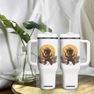 Funny Dachshund Cowboy Tumbler With Handle Western Wiener Dog TS12 Print Your Wear